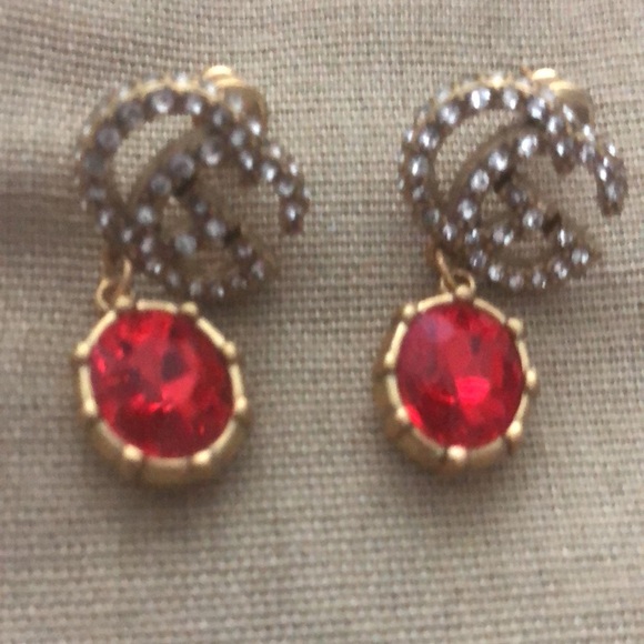 Gucci Double GG Earrings-Red - Picture 4 of 5